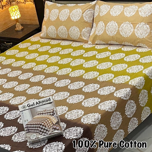 Pure Cotton Export Quality Bedsheet 3 Pc's