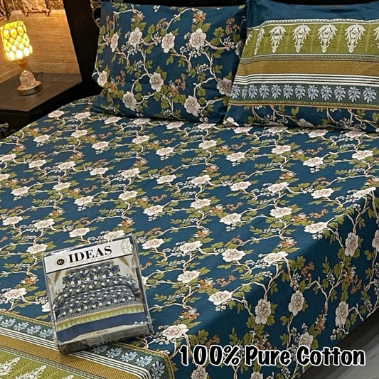 Pure Cotton Export Quality Bedsheet 3 Pc's