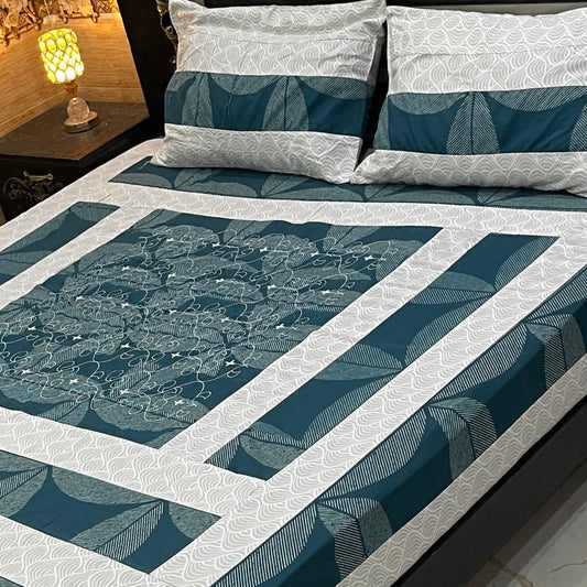 Luxury Patchwork Emb Bedsheet 3 Pc's